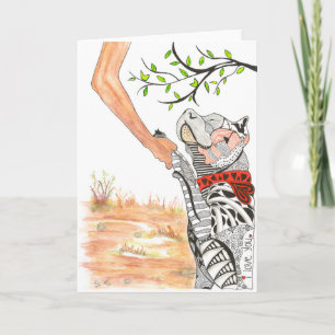 Belle et colorée carte de voeux Pit Bull