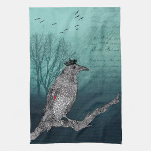 Belle et colorée corbeau corbeau serviette de cuis