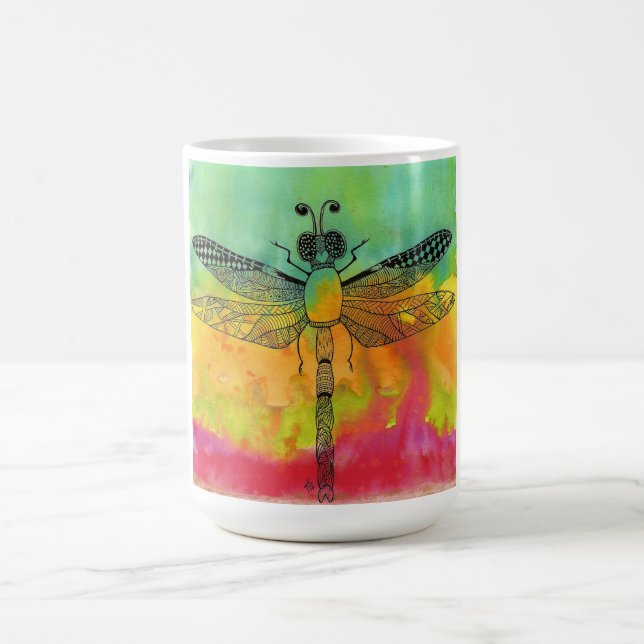 Belle et colorée dragonfly Mug (Centre)