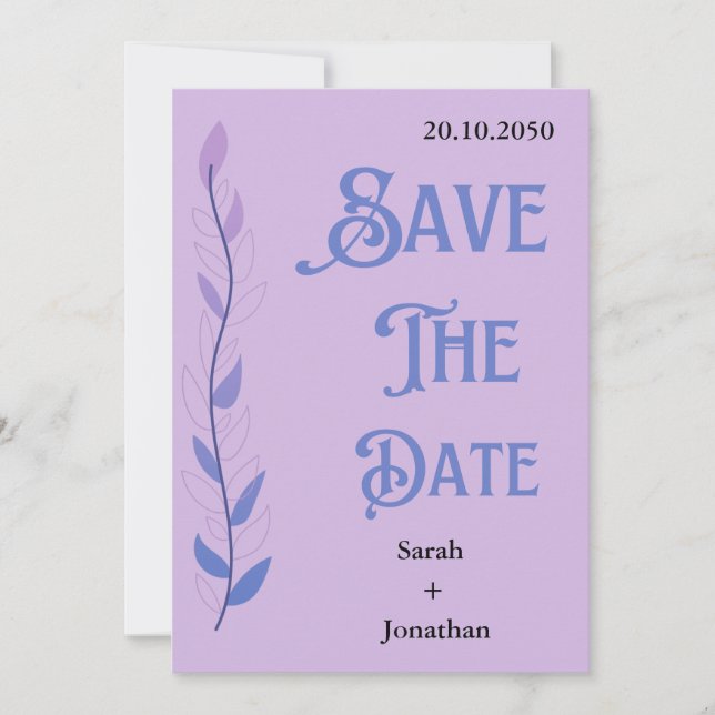 Belle et minimaliste Enregistrer la carte Date (Devant)