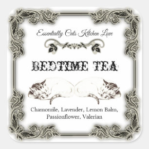 Belle étiquette de chat Vintage