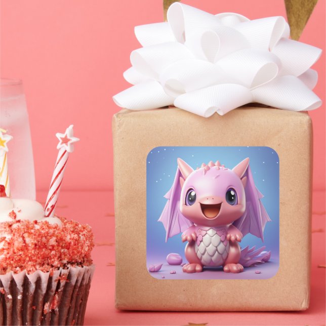 Belle étiquette de dragon bébé (Fête)