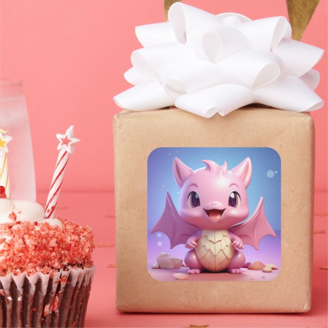 Belle étiquette de dragon bébé (Fête)