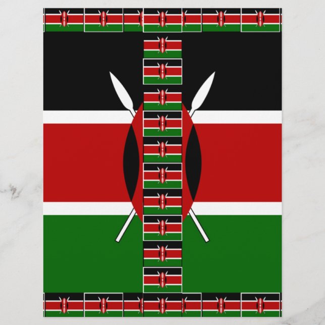 Belle extraordinaire Kenya drapeaux sans couture f (Devant)