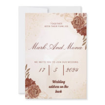 Belle faire-part de mariage brune