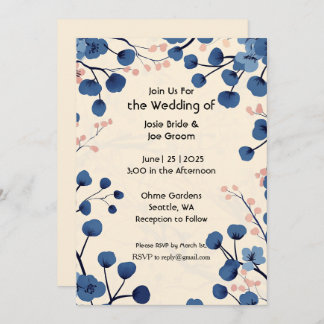 Belle faire-part de mariage de fleurs de cerisier