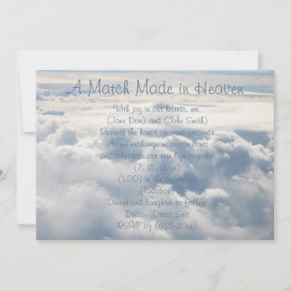 Belle Faire-part de mariage de nuages célestes