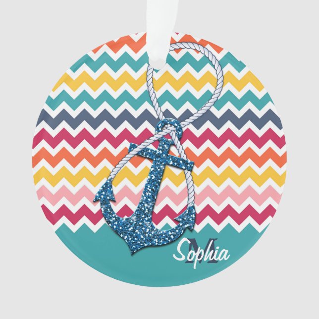 Belle fausse parties scintillant ancre nautique in (devant)