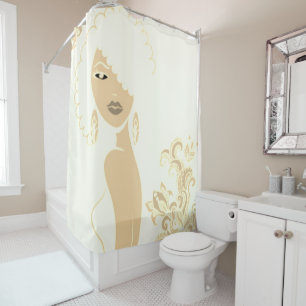 Belle Femme Douche Beige Rideau