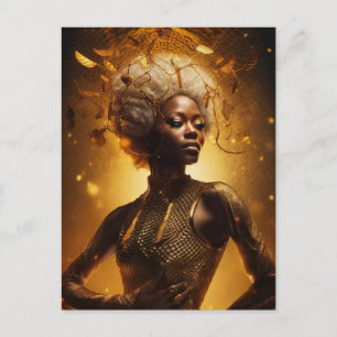 Belle femme en Or Carte Postale