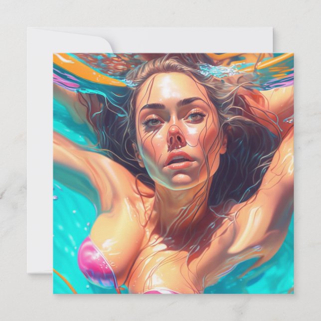 Belle femme sous l'eau, art IA (Devant)