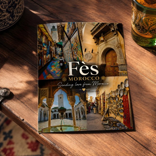 Belle Fès Maroc Medina Carte Postale de Voyage (Fes Morocco's postcard. )