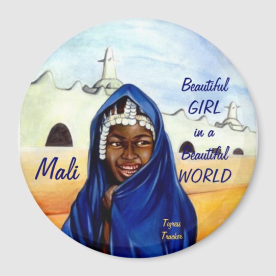 Belle Fille Dans Un Beau Monde Aimant Du Mali Zazzle Fr