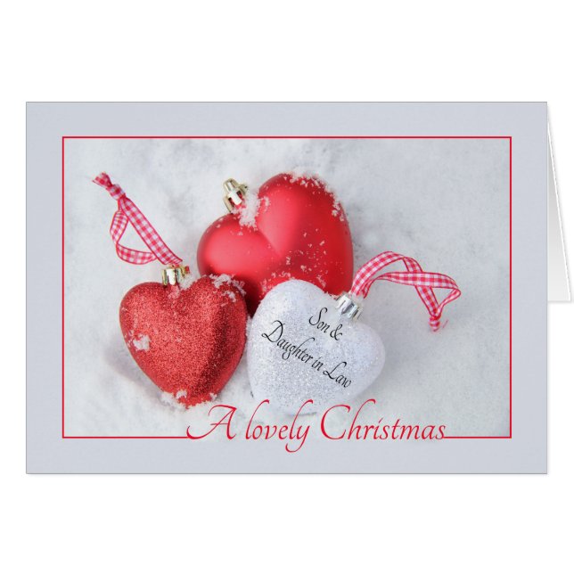 belle-fille et fils Joyeuse carte de Noël (Devant horizontal)