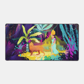 Belle fille et léopard