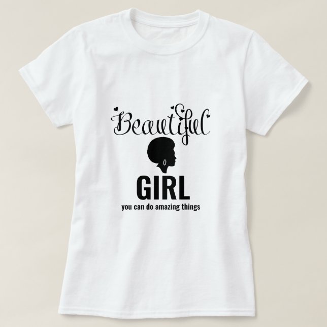 Belle fille Inspirational Afro T-shirt (Design devant)