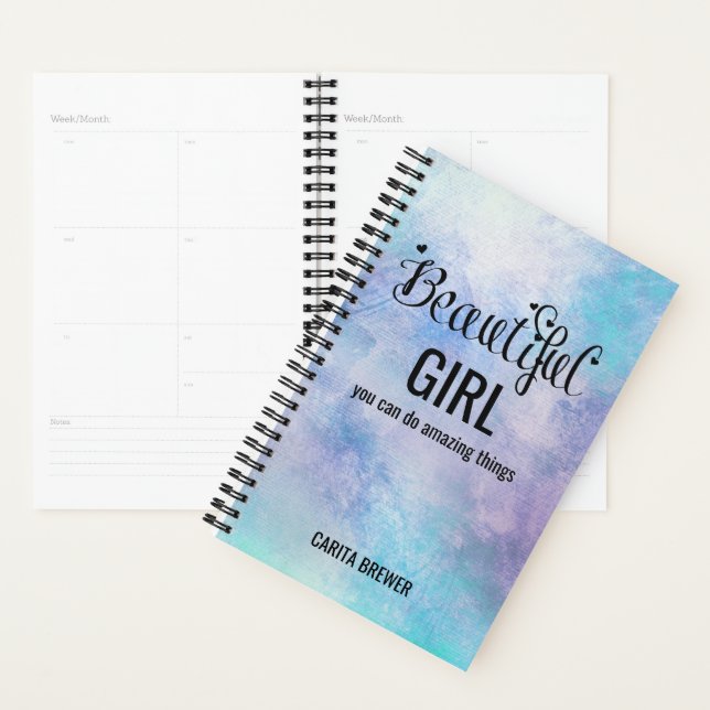 Belle fille Inspirational Planner (Devant avec enveloppe)
