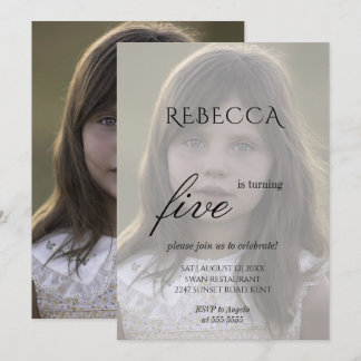 Belle fille photo anniversaire invitation fête