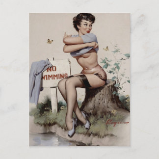 Belle fille Pin up ☆ art Vintage Carte postale