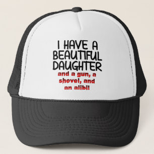 Belle fille pistolet Shovel Alibi Funny Casquette 