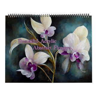 Belle Fleur Acrylique Résumé Calendrier