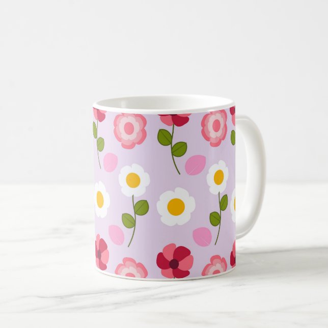 Belle Fleur Fleur Fleur Fleur Céramique Mug 11 oz (Devant droit)