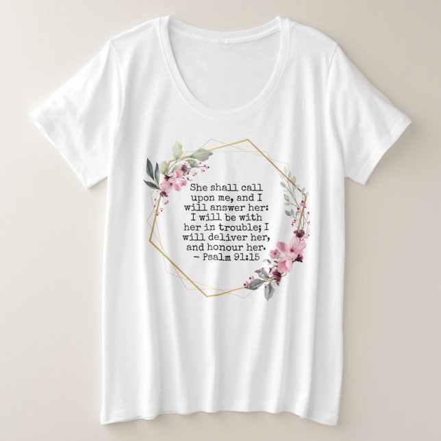 Belle Fleurs Psaume 91 T-shirt (Design devant)