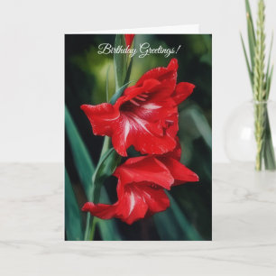 Belle Fleurs rouges Jardin Art Carte d'anniversair