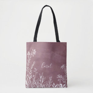 Belle Fleurs sauvages Doodles Sac fourre-tout