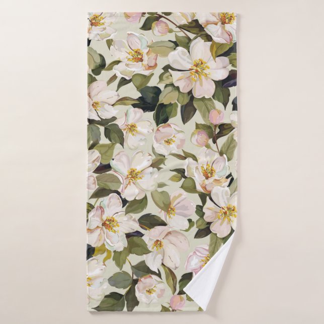 Belle floraison printanière aux branches fleuries (Serviette de bain)
