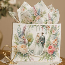 Belle Florale Mariage avec Sac cadeau de mariée Gr