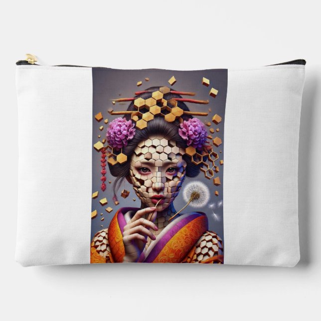"Belle Fragmentée - Sac Cosmétique Face De Puzzle" (Recto)
