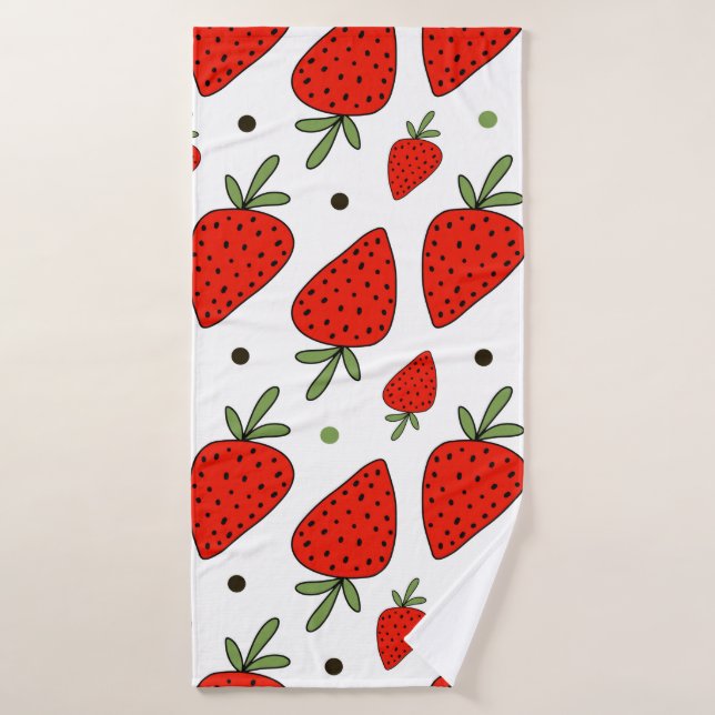 Belle fraises rouges motif sans soudure (Serviette de bain)