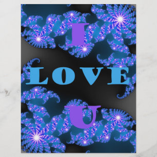 Belle Galactique Blue Love Texte Motif Design,