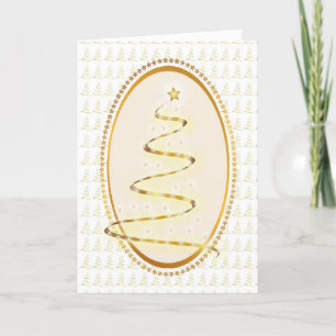 Belle Gold Christmas Tree Carte personnalisable