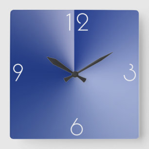 Belle Grande Horloge Murale Carrée Bleue