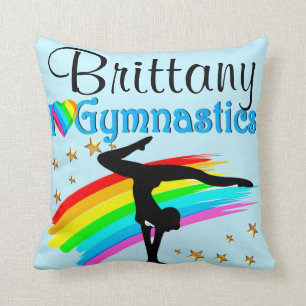 BELLE GYMNASTIQUE BLEU PERSONNALISÉE COUSSIN