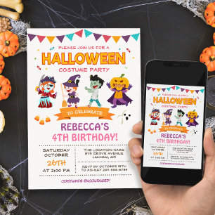 Belle Halloween Enfants Costume Fête Invitation