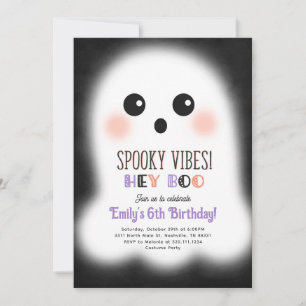 Belle Halloween Fantôme Anniversaire Invitation