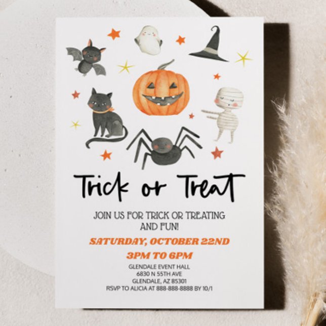 Belle Halloween Trick ou Treat Party Invitation (Créateur téléchargé)