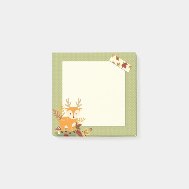 Belle heure d'automne Deer 3" x 3" Post-it® Notes (Devant)