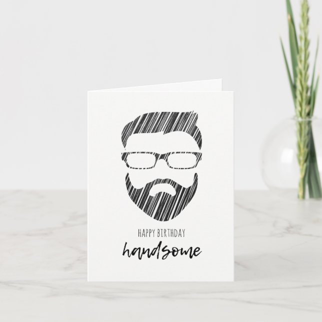 Belle Hipster Bonne Carte d'Anniversaire (Devant)