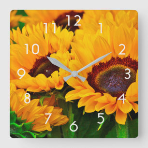 Belle horloge de peinture de tournesol d'été