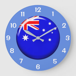 Belle horloge du drapeau australien Bouton