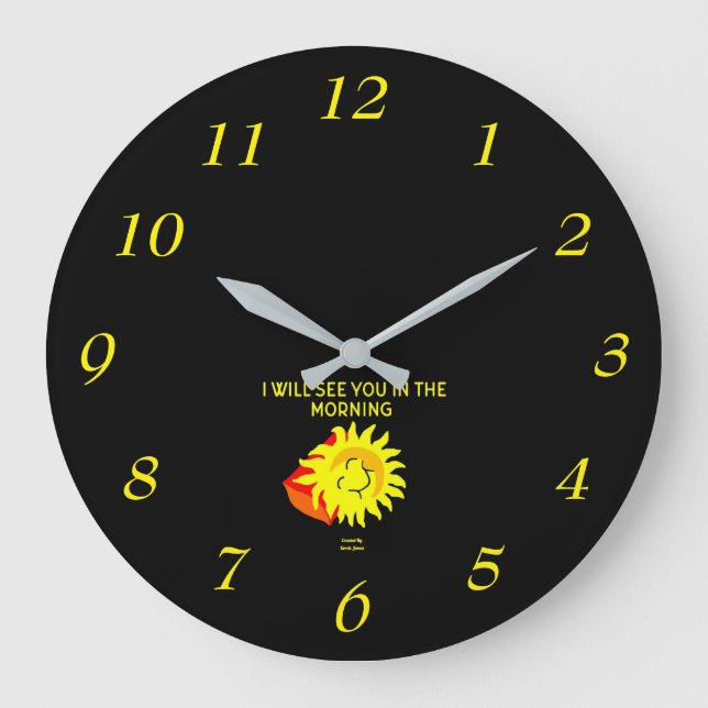 Belle horloge murale acrylique du soleil de nuit (Recto)