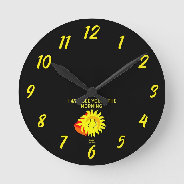 Belle horloge murale acrylique du soleil de nuit (Recto)