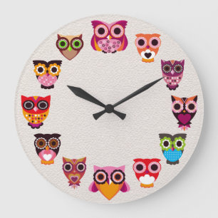 Belle horloge murale de hibou rustique