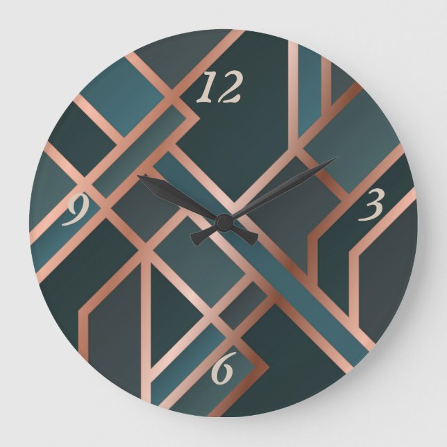 Belle horloge ronde en marbre vert olive (Recto)