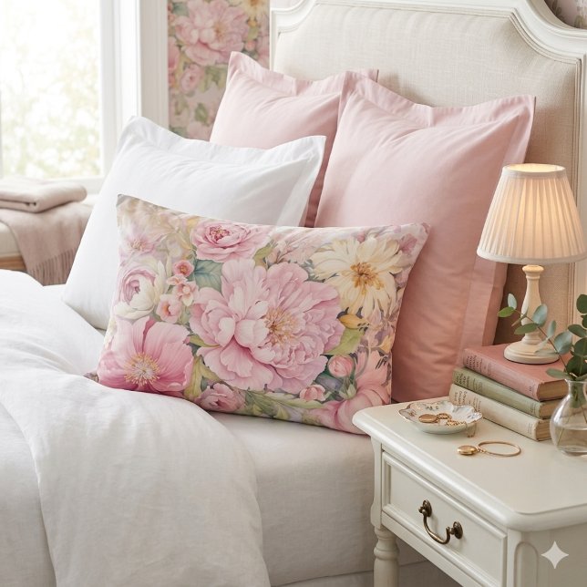 Belle housse de coussin à pivoines roses (Créateur téléchargé)