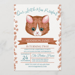 Belle illustration de chats Invitation d'anniversa